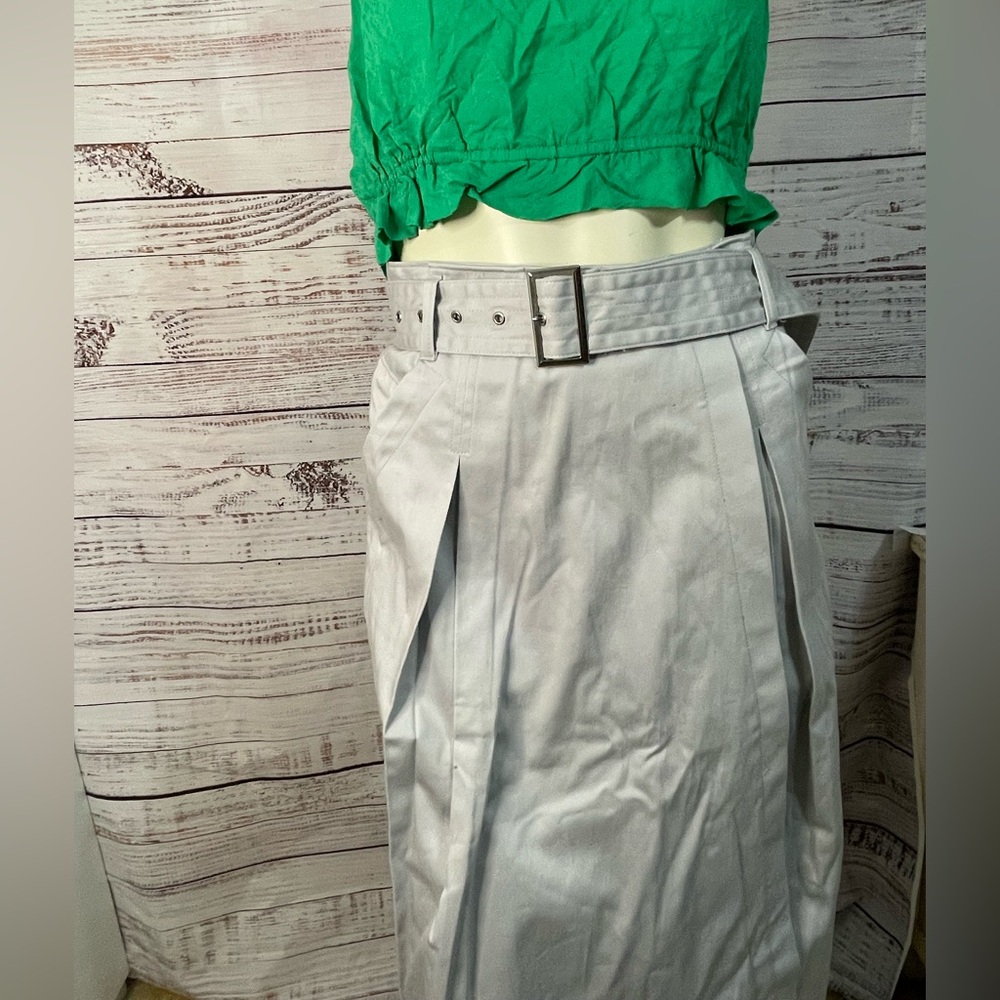 White House Black Market Gray Silver A-Line Skirt
